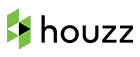 A green background with the word " houzz ".